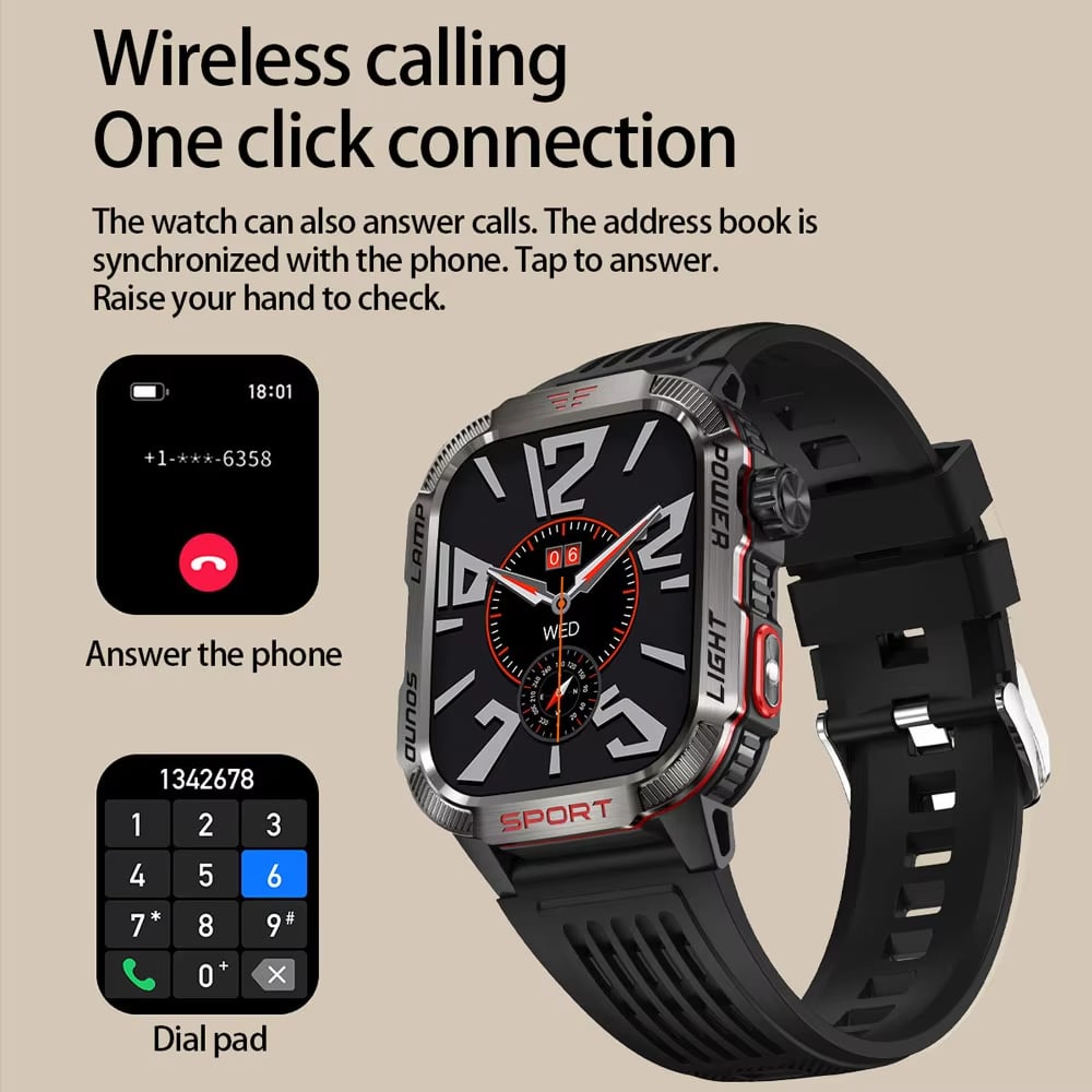 🔥 Letzter Tag 70 % RABATT – Militärische Outdoor-Sport-Smartwatch für Herren für Android und iOS
