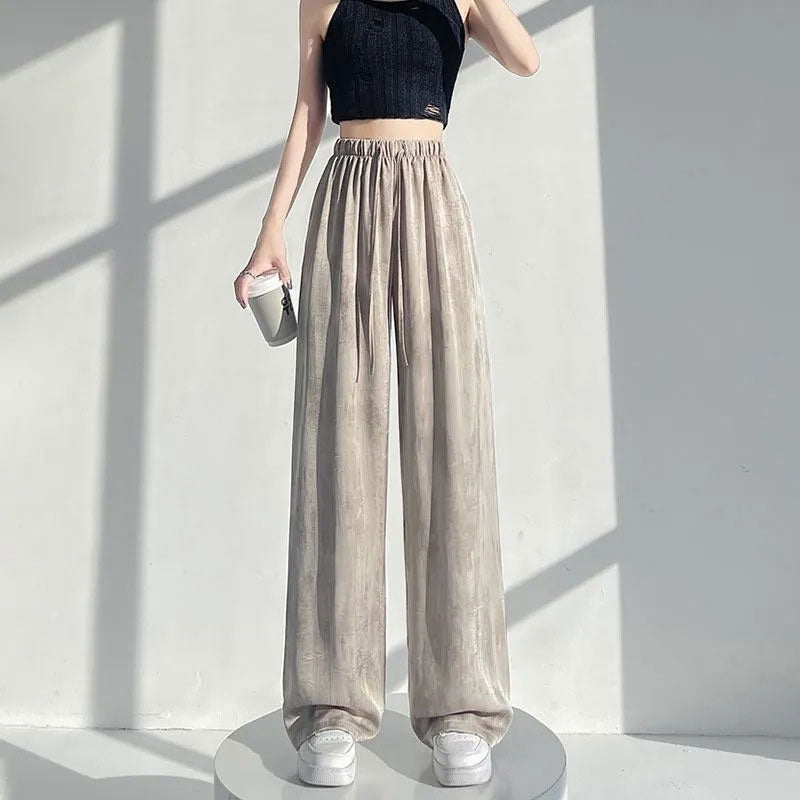 Batikfarbene Eis-Seidenhose mit weitem Bein🍃