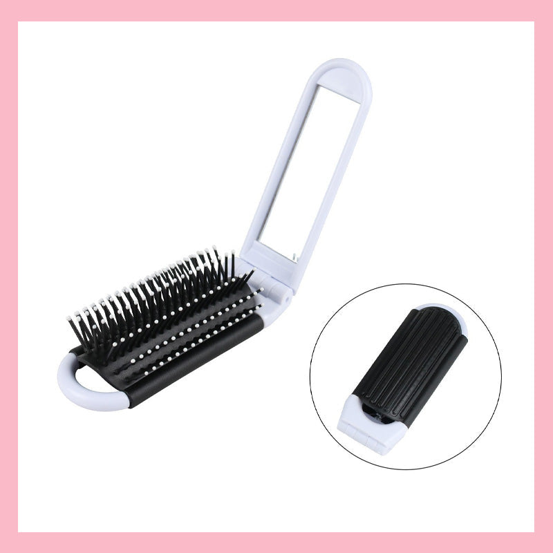✨ Faltbare Luftkissen-Massagebürste mit Spiegel – Kompakt & praktisch – jederzeit perfekt gestylt! 💖
