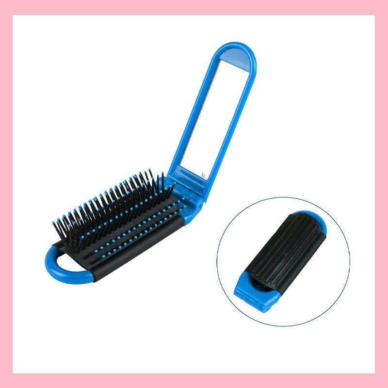 ✨ Faltbare Luftkissen-Massagebürste mit Spiegel – Kompakt & praktisch – jederzeit perfekt gestylt! 💖