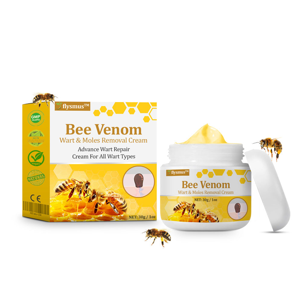 🐝 flysmus™ Starke Bienengiftcreme, zertifiziert von der Dänischen Dermatologischen Gesellschaft (DDS) - Hilft bei hartnäckigen Warzen, Hautwucherungen, Hautläsionen, Infektionen, Narbenbildung und gleicht Unebenheiten aus hud👨⚕️