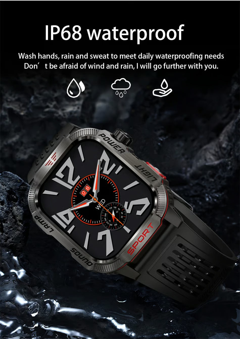 🔥 Letzter Tag 70 % RABATT – Militärische Outdoor-Sport-Smartwatch für Herren für Android und iOS