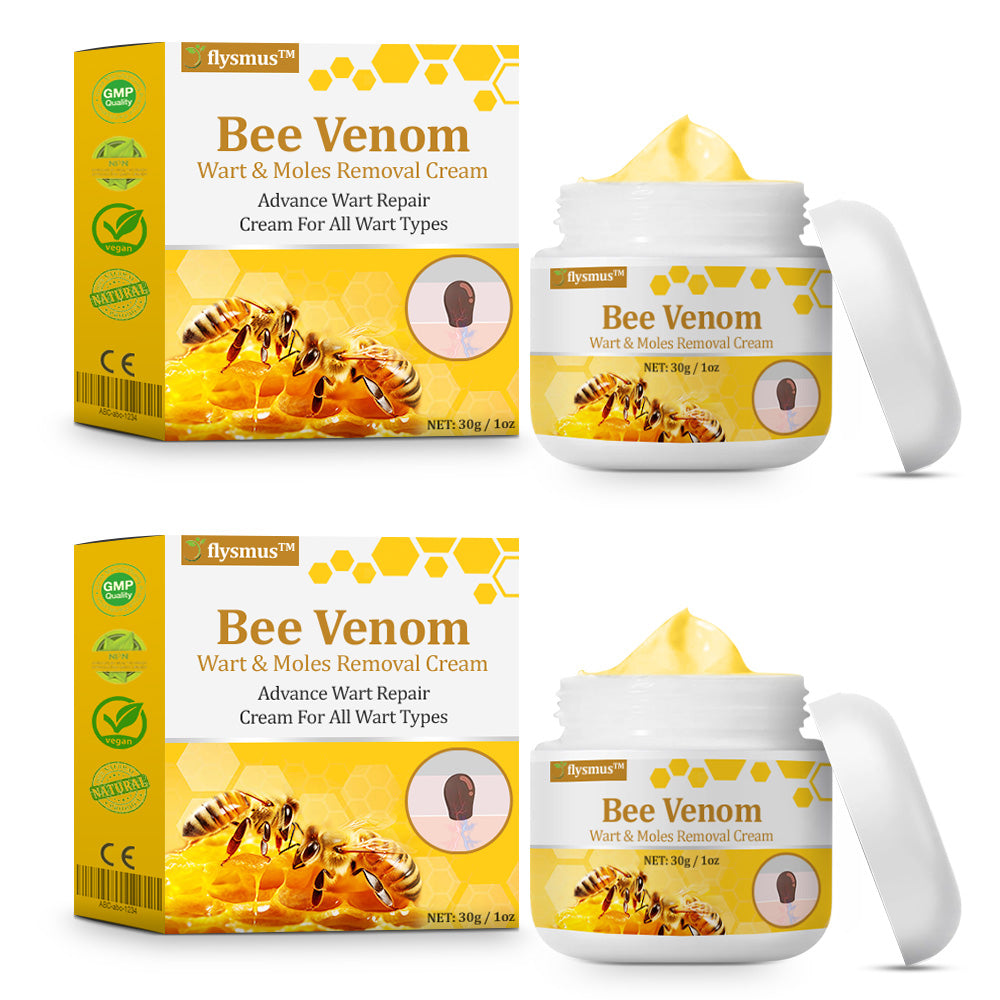 🐝 flysmus™ Starke Bienengiftcreme, zertifiziert von der Dänischen Dermatologischen Gesellschaft (DDS) - Hilft bei hartnäckigen Warzen, Hautwucherungen, Hautläsionen, Infektionen, Narbenbildung und gleicht Unebenheiten aus hud👨⚕️