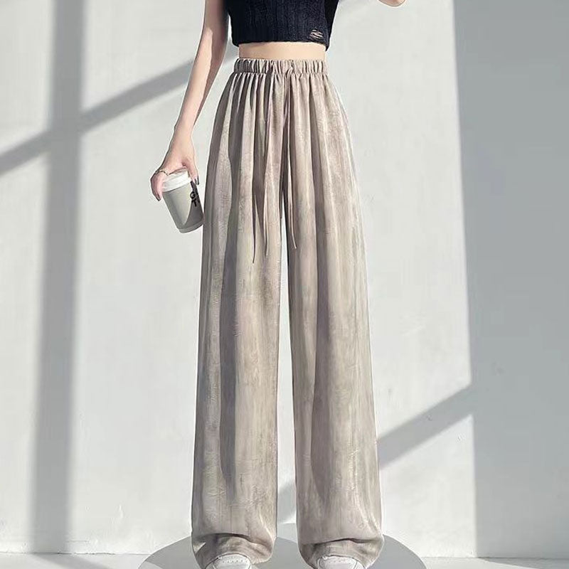 Batikfarbene Eis-Seidenhose mit weitem Bein🍃