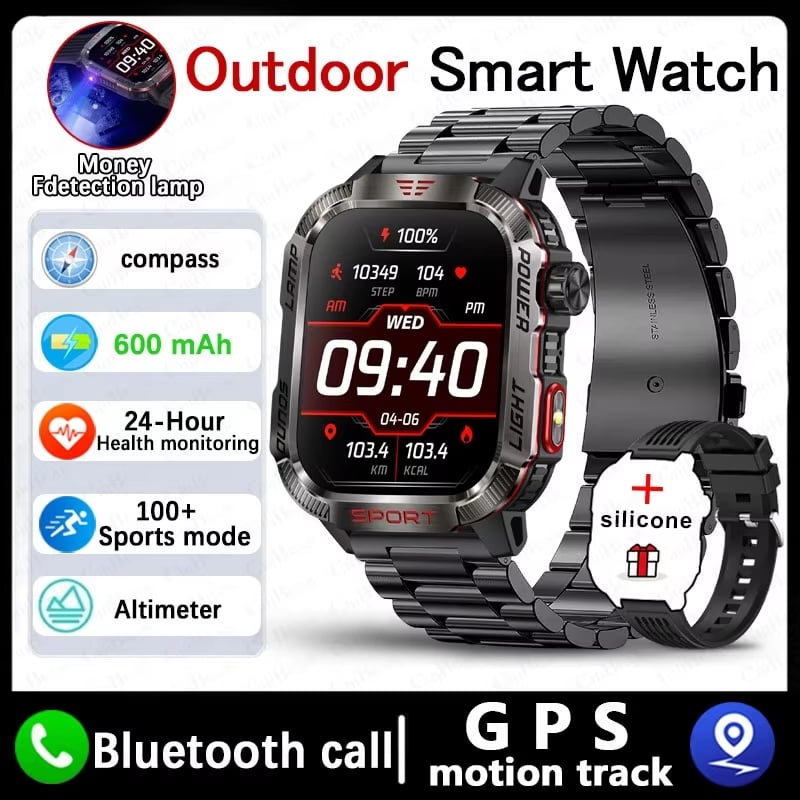 🔥 Letzter Tag 70 % RABATT – Militärische Outdoor-Sport-Smartwatch für Herren für Android und iOS