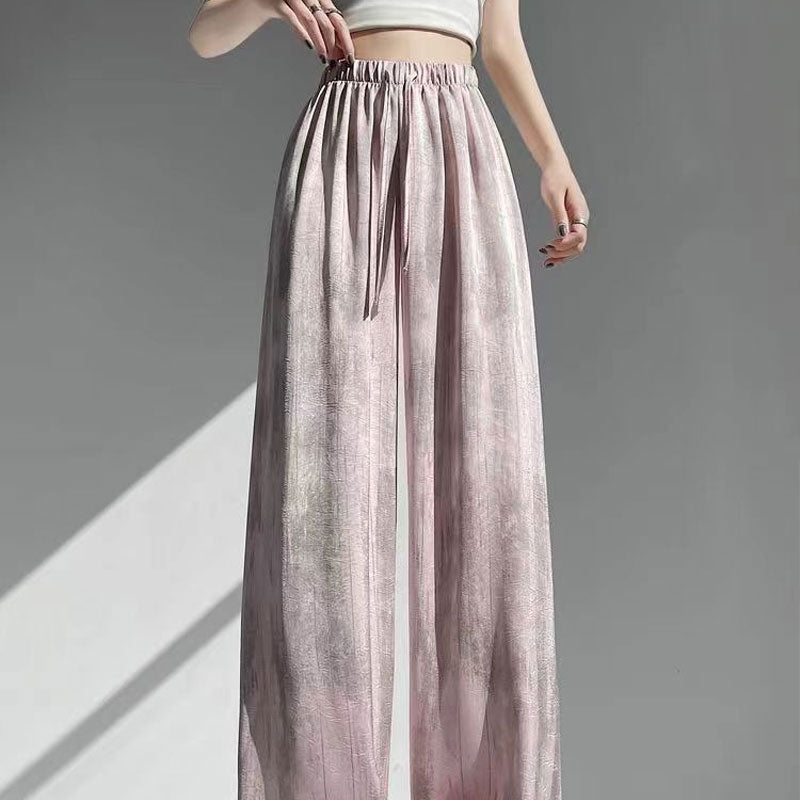 Batikfarbene Eis-Seidenhose mit weitem Bein🍃