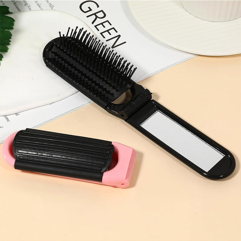 ✨ Faltbare Luftkissen-Massagebürste mit Spiegel – Kompakt & praktisch – jederzeit perfekt gestylt! 💖