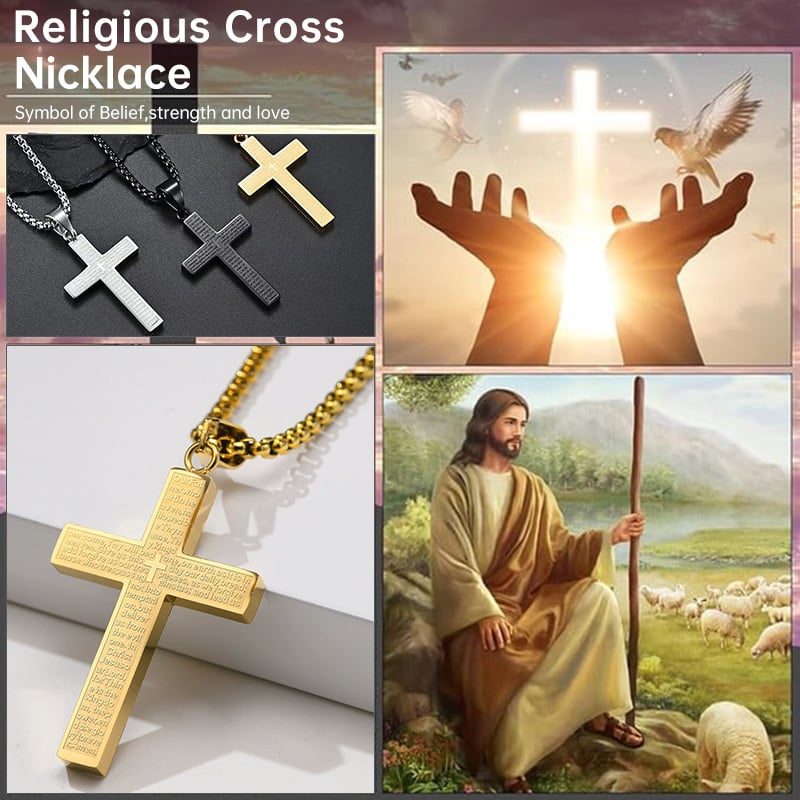 【🔥Kaufen Sie 1 und erhalten Sie 1 gratis】🙏Kreuz Halskette mit dem Vaterunser