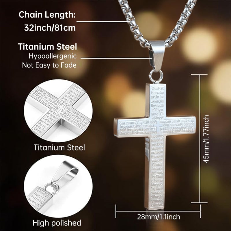 【🔥Kaufen Sie 1 und erhalten Sie 1 gratis】🙏Kreuz Halskette mit dem Vaterunser