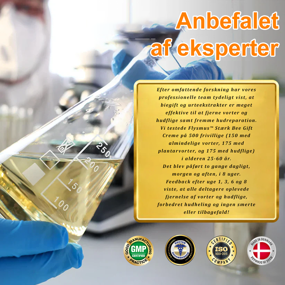 🐝 flysmus™ Starke Bienengiftcreme, zertifiziert von der Dänischen Dermatologischen Gesellschaft (DDS) - Hilft bei hartnäckigen Warzen, Hautwucherungen, Hautläsionen, Infektionen, Narbenbildung und gleicht Unebenheiten aus hud👨⚕️