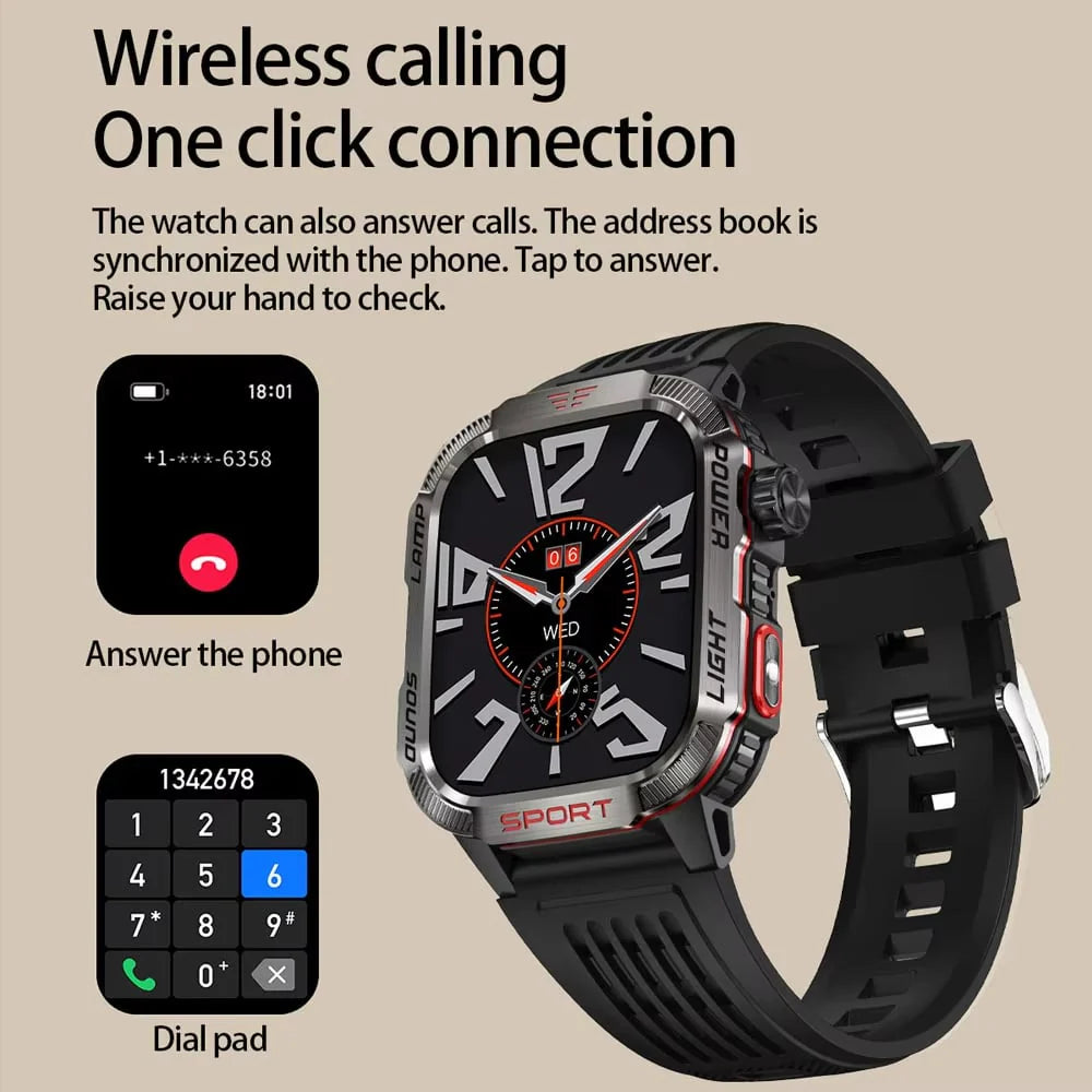 🔥 Letzter Tag 70 % RABATT – Militärische Outdoor-Sport-Smartwatch für Herren für Android und iOS