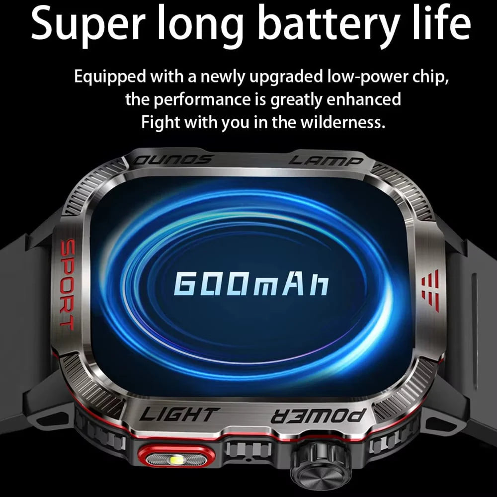 🔥 Letzter Tag 70 % RABATT – Militärische Outdoor-Sport-Smartwatch für Herren für Android und iOS