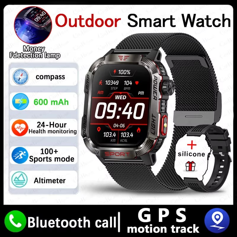 🔥 Letzter Tag 70 % RABATT – Militärische Outdoor-Sport-Smartwatch für Herren für Android und iOS
