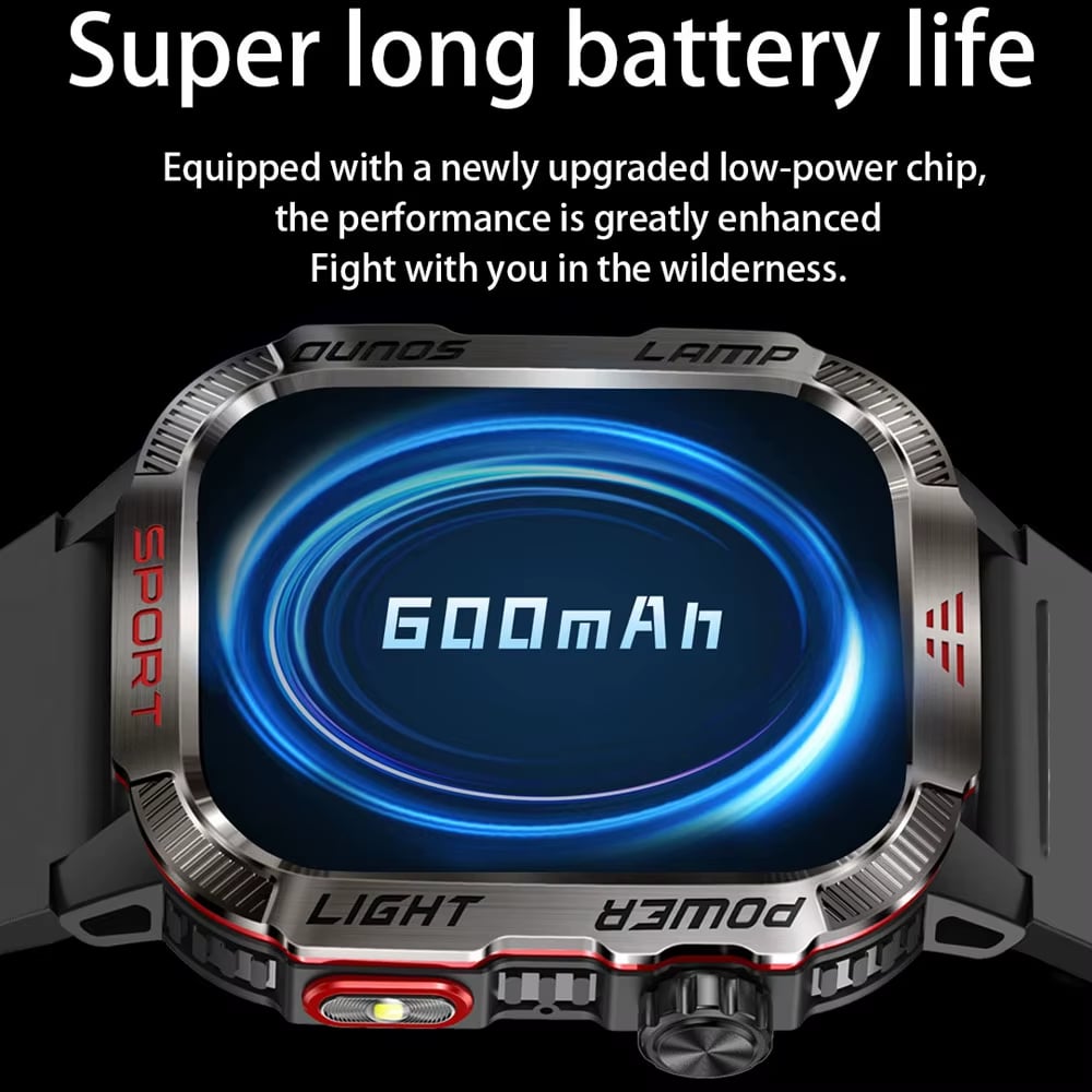 🔥 Letzter Tag 70 % RABATT – Militärische Outdoor-Sport-Smartwatch für Herren für Android und iOS