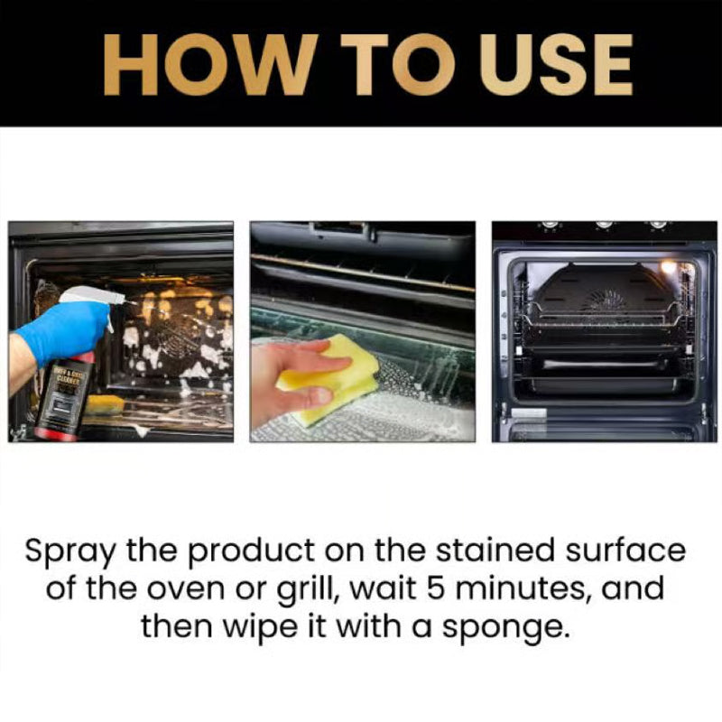 ✨ Rengjøringsspray for ovn og grill - løser opp fett på 5 minutter, ingen skrubbing nødvendig, fjerner lukt