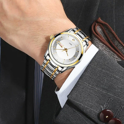 Ultradünne wasserdichte Quarzuhr mit doppelter Datumsanzeige