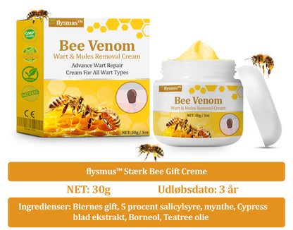 🐝 flysmus™ Starke Bienengiftcreme, zertifiziert von der Dänischen Dermatologischen Gesellschaft (DDS) - Hilft bei hartnäckigen Warzen, Hautwucherungen, Hautläsionen, Infektionen, Narbenbildung und gleicht Unebenheiten aus hud👨‍⚕️