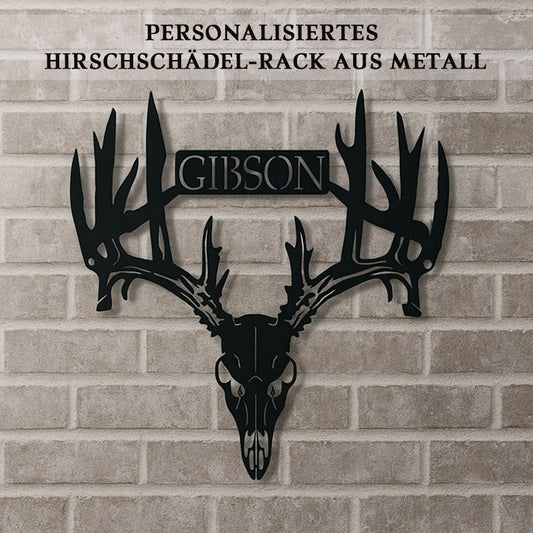 Personalisiertes Hirschschädel-Rack aus Metall