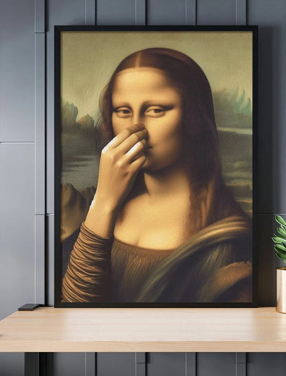 Imitation Mona Lisa Kunstdekoration, lustige Vintage-Toilette Humor Raumdekoratio