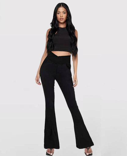 LAST DAY SALE 49% OFF🔥Hohe Taille mit gekreuzten Taschen Stretchig gestrickte lässige Schlagjeans