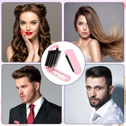 ✨ Faltbare Luftkissen-Massagebürste mit Spiegel – Kompakt & praktisch – jederzeit perfekt gestylt! 💖