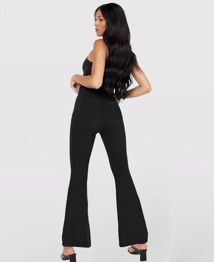 LAST DAY SALE 49% OFF🔥Hohe Taille mit gekreuzten Taschen Stretchig gestrickte lässige Schlagjeans