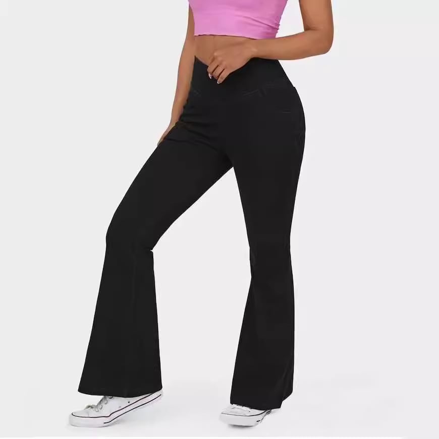 LAST DAY SALE 49% OFF🔥Hohe Taille mit gekreuzten Taschen Stretchig gestrickte lässige Schlagjeans