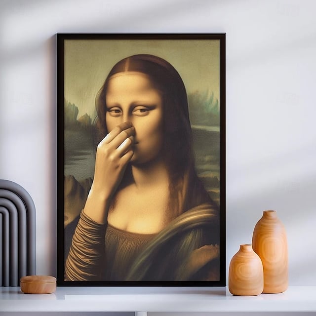 Imitation Mona Lisa Kunstdekoration, lustige Vintage-Toilette Humor Raumdekoratio