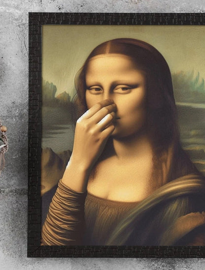 Imitation Mona Lisa Kunstdekoration, lustige Vintage-Toilette Humor Raumdekoratio