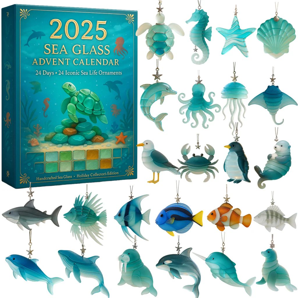 🔥Limitierte Auflage, nur noch 100 Sets verfügbar! – 🌊2025 Sea Glass Adventskalender · Schätze des Meeres