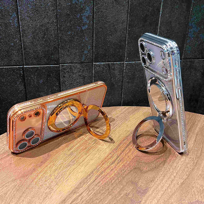 📲✨Gradient Glitter Halter Make-up-Spiegel Schutzhülle