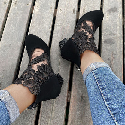 Damen High Heels mit eleganter Spitze für den Sommer/Women's high heels with elegant lace for summer